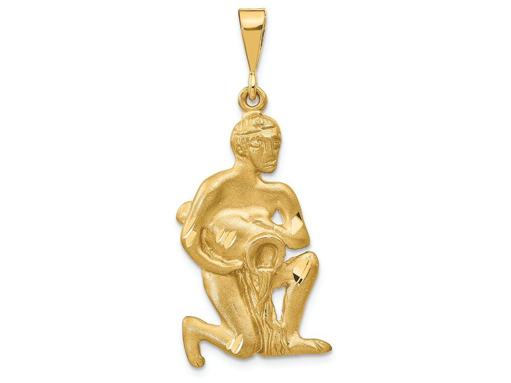 FJC Finejewelers 14k Yellow Gold Satin Aquarius Zodiac Charm