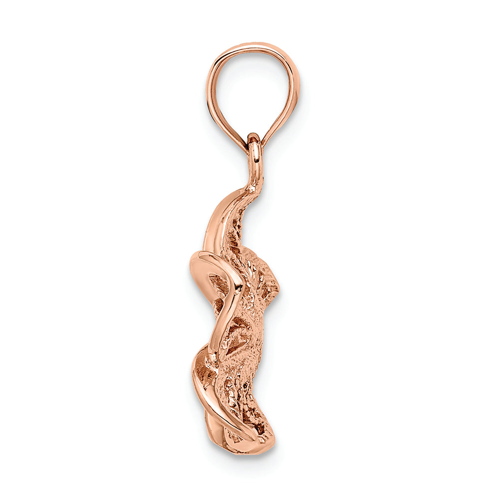 FJC Finejewelers 14k Rose Gold Beaded And Polished Plumeria Flower Charm