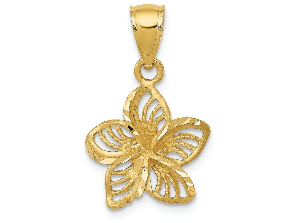 FJC Finejewelers 14k Yellow Gold Plumeria Flower Charm