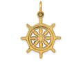 FJC Finejewelers 14k Yellow Gold Ships Wheel Charm