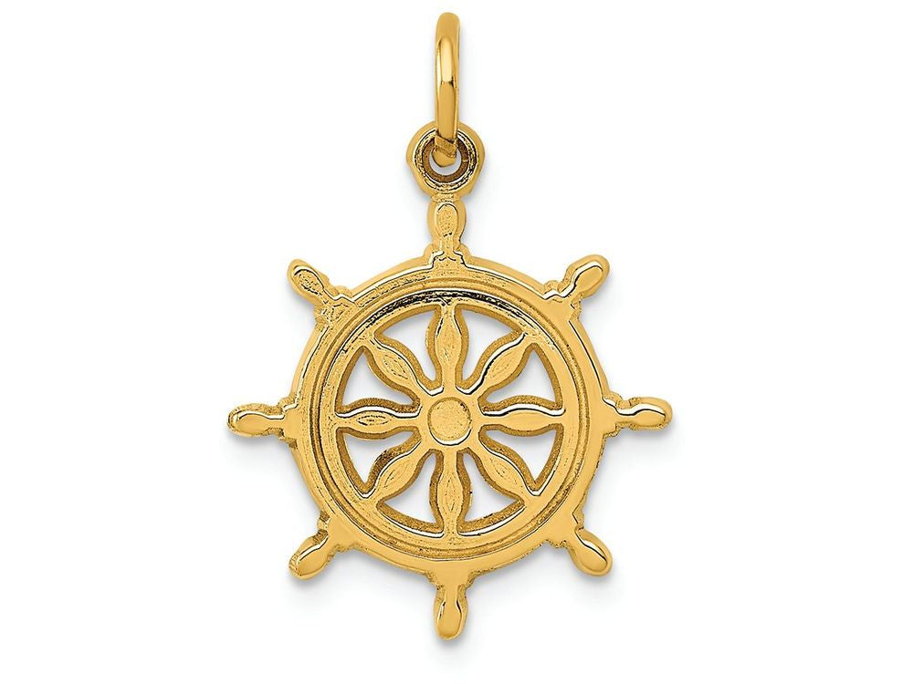 FJC Finejewelers 14k Yellow Gold Ships Wheel Charm