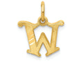 FJC Finejewelers 14k Yellow Gold Solid Satin Bright-cut Fancy Initial W Charm