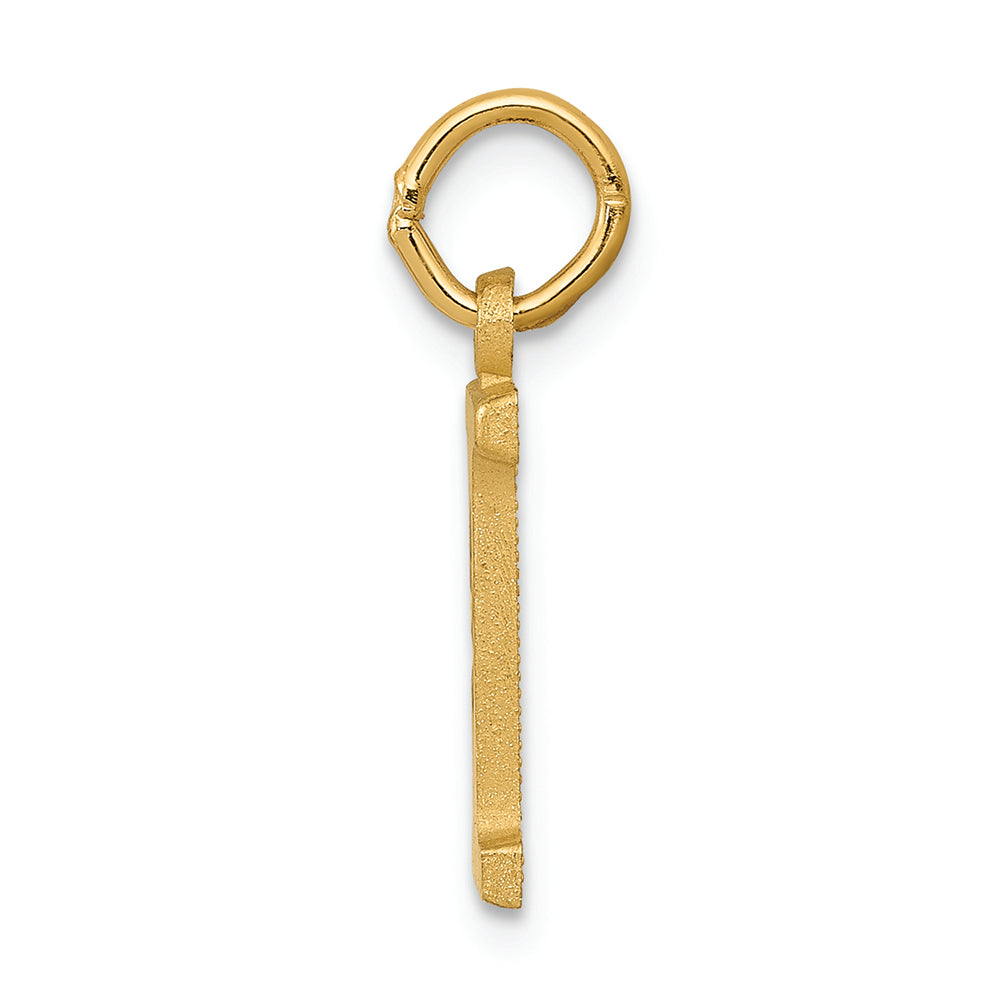 FJC Finejewelers 14k Yellow Gold Solid Satin Bright-cut Initial I Charm
