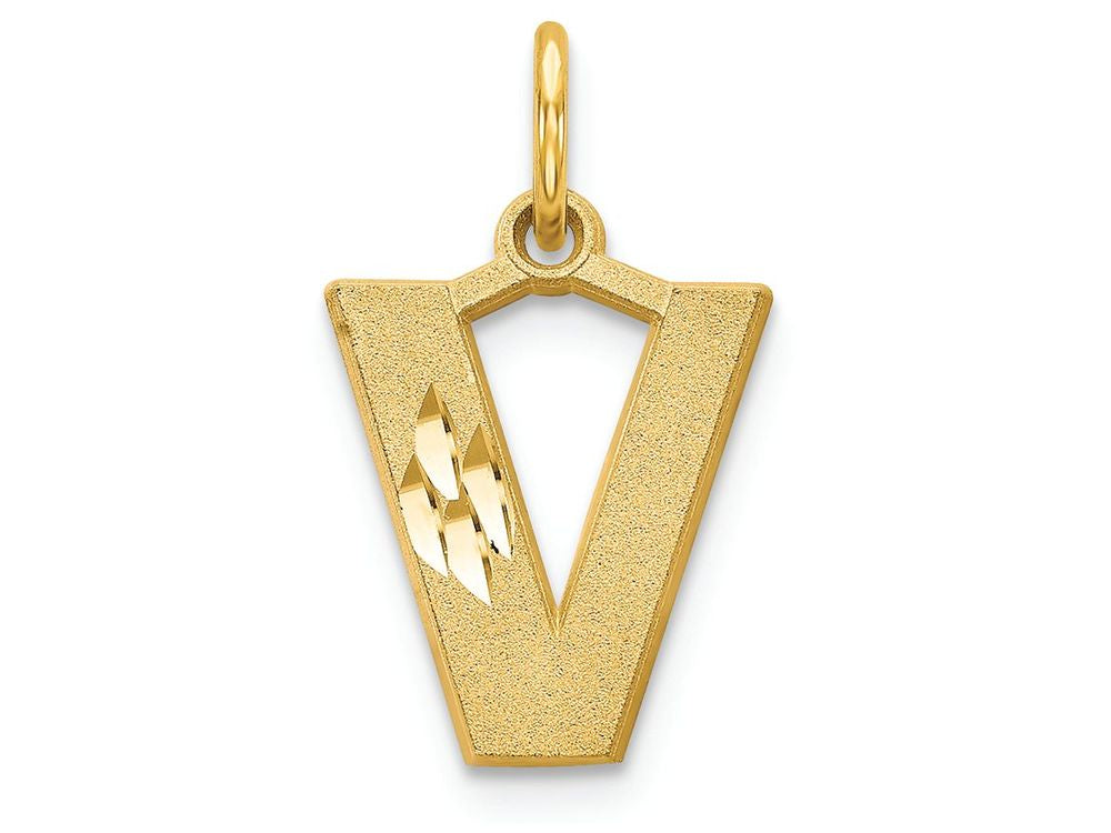 FJC Finejewelers 14k Yellow Gold Initial V Charm