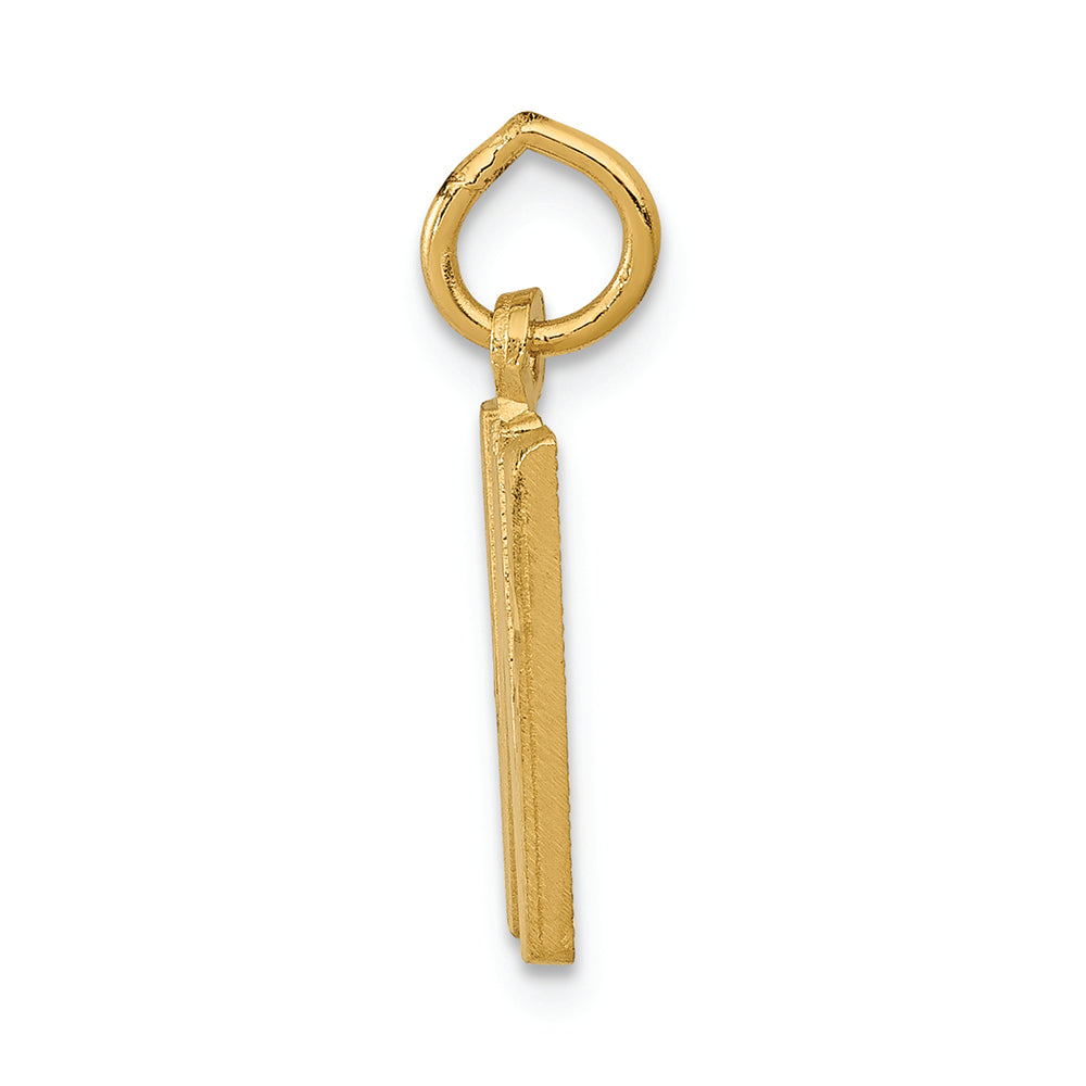 FJC Finejewelers 14k Yellow Gold Solid Satin Bright-cut Initial W Charm