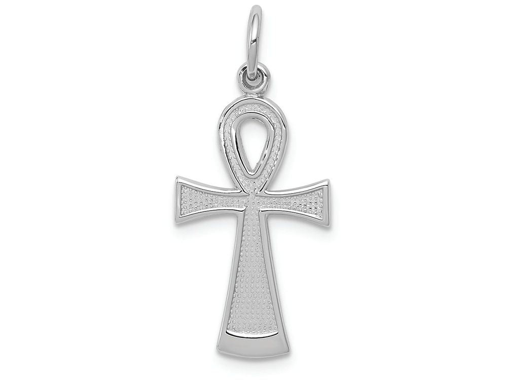 FJC Finejewelers 14k White Gold Ankh Cross Charm