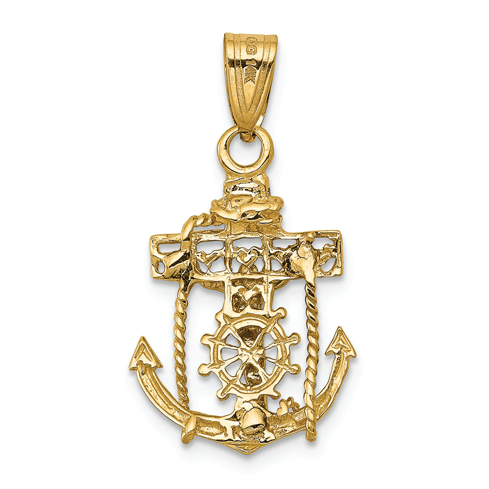 FJC Finejewelers 14k Two-tone Gold Mariners Cross Charm