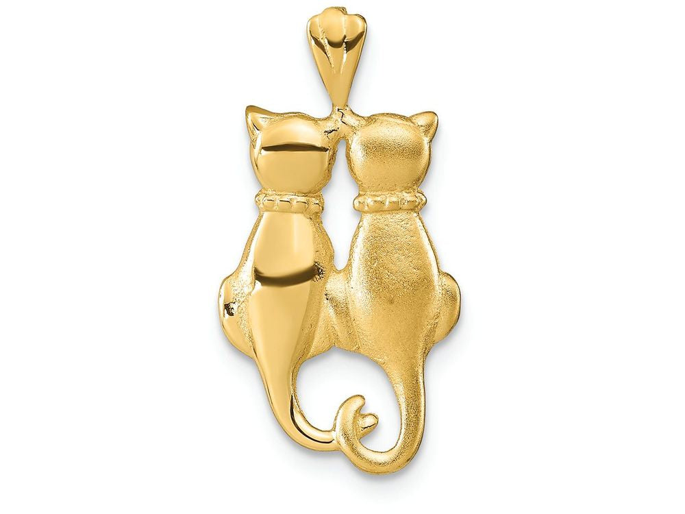 FJC Finejewelers 14k Yellow Gold Satin Polished Cats Charm
