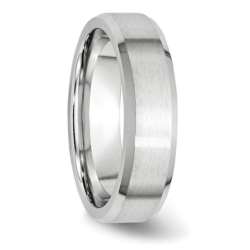 Chisel Cobalt Beveled Edge Satin And Polished 6mm Wedding Band