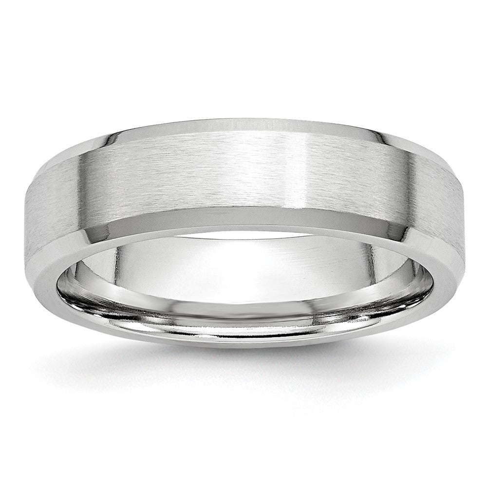 Chisel Cobalt Beveled Edge Satin And Polished 6mm Wedding Band
