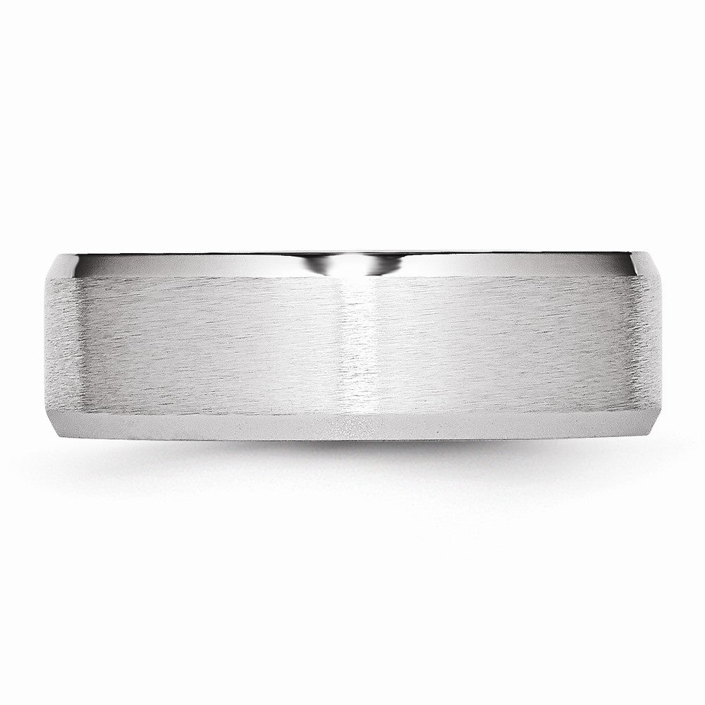 Chisel Cobalt Beveled Edge Satin And Polished 7mm Wedding Band