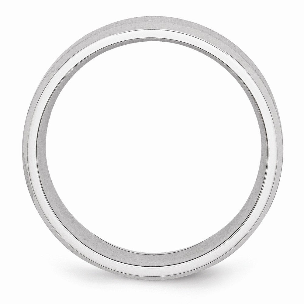 Chisel Cobalt Beveled Edge Satin And Polished 7mm Wedding Band