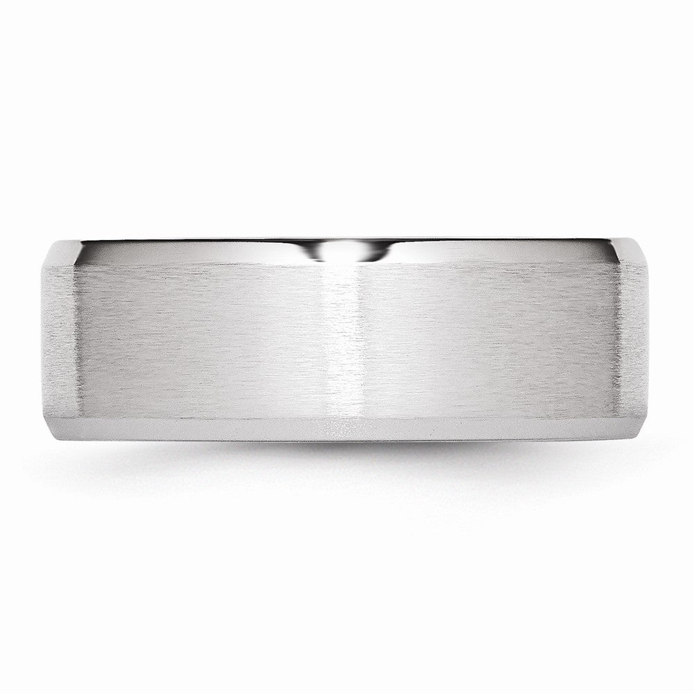 Chisel Cobalt Beveled Edge Satin And Polished 8mm Wedding Band