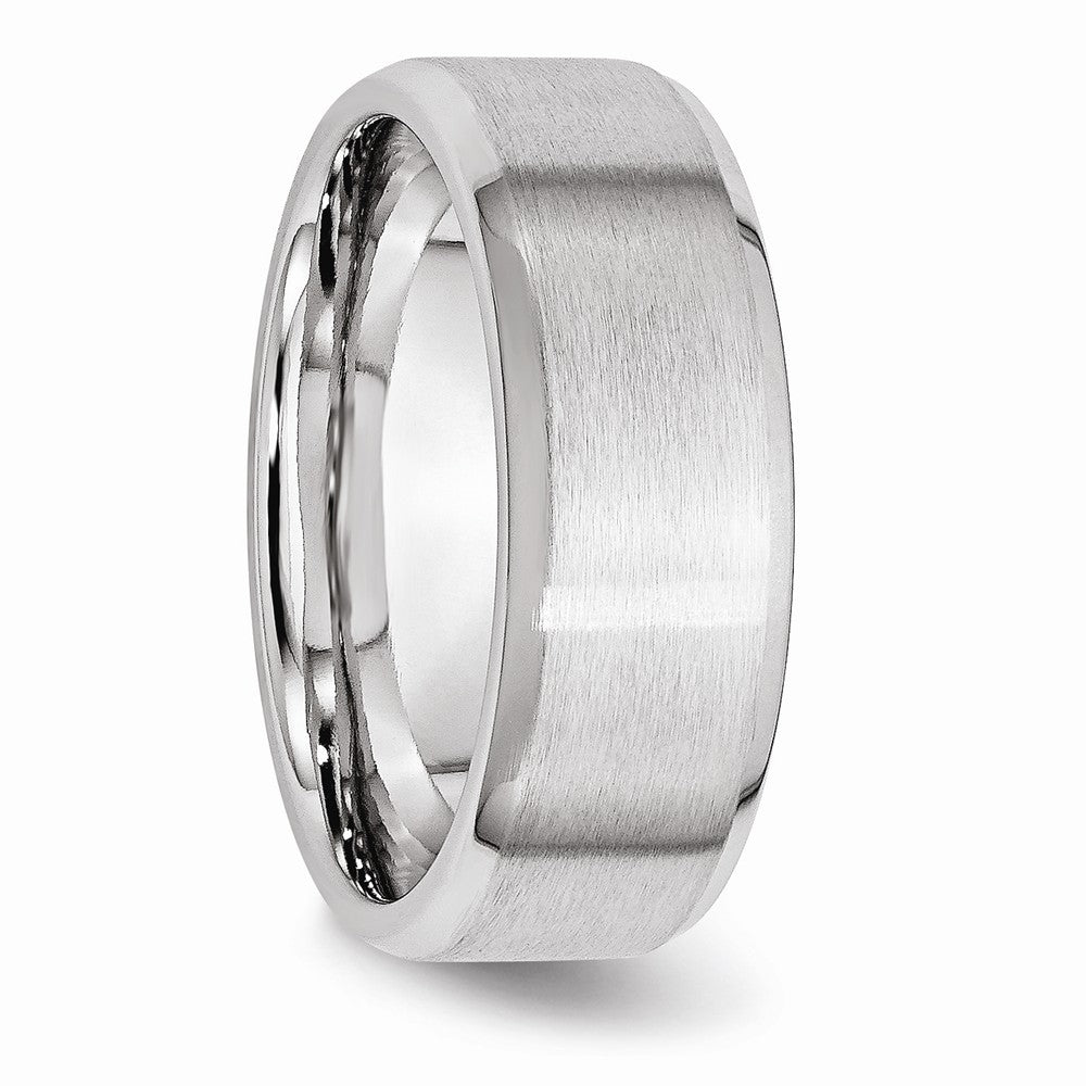 Chisel Cobalt Beveled Edge Satin And Polished 8mm Wedding Band