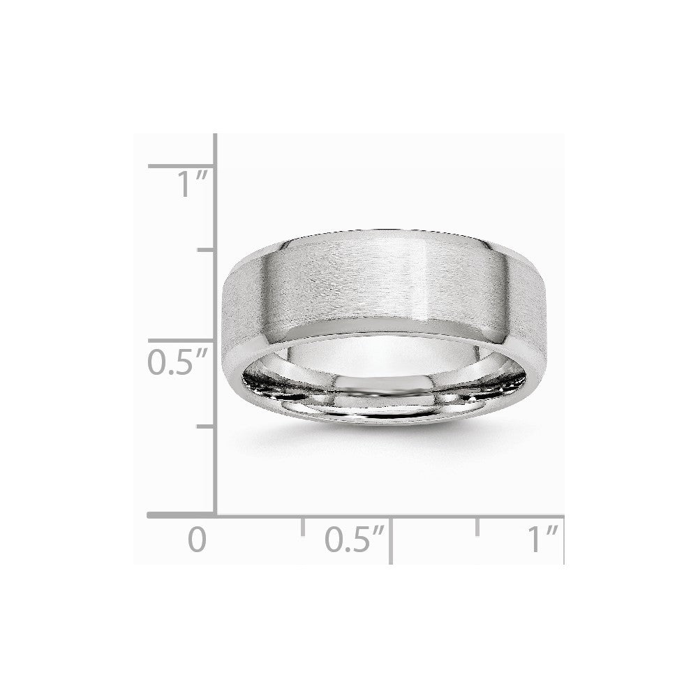 Chisel Cobalt Beveled Edge Satin And Polished 8mm Wedding Band