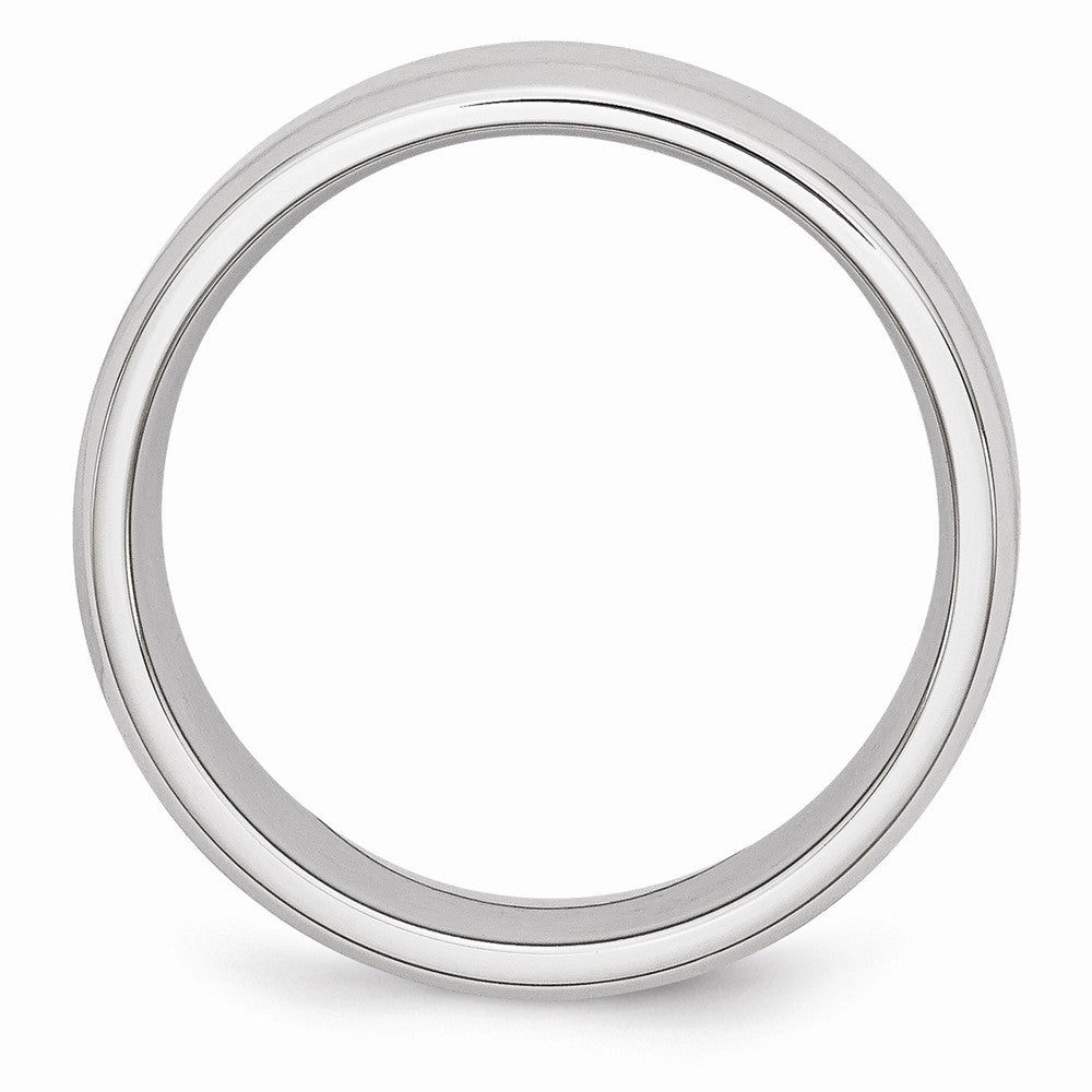 Chisel Cobalt Beveled Edge Satin And Polished 8mm Wedding Band