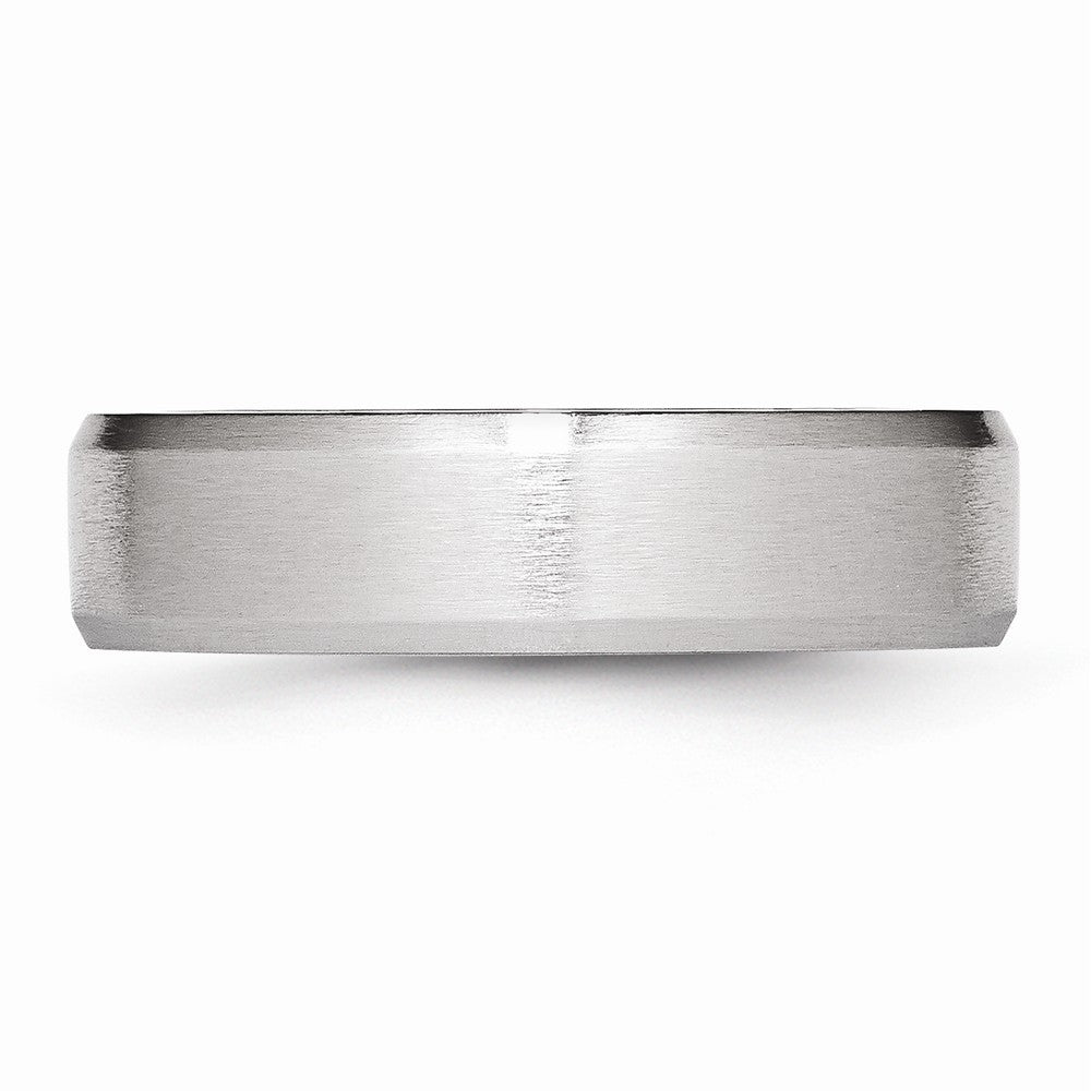 Chisel Cobalt Beveled Edge Satin 6mm Wedding Band
