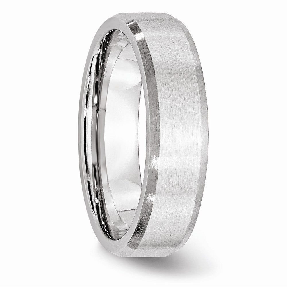Chisel Cobalt Beveled Edge Satin 6mm Wedding Band