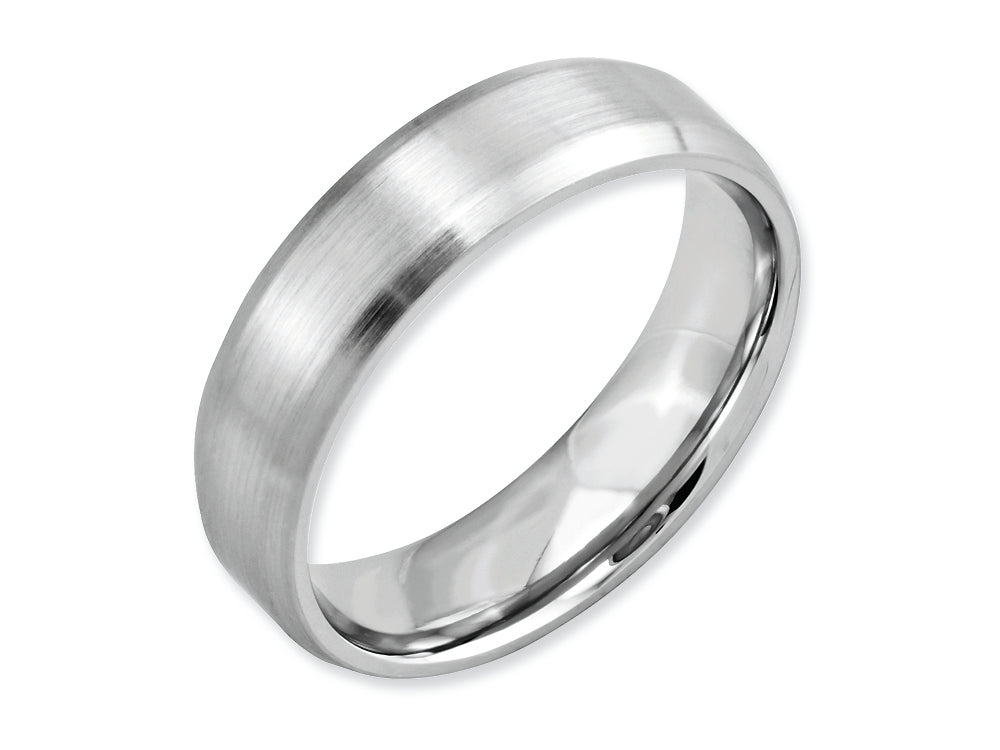 Chisel Cobalt Beveled Edge Satin 6mm Wedding Band