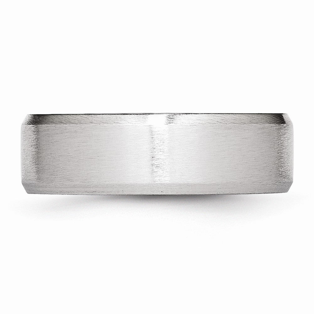 Chisel Cobalt Beveled Edge Satin 7mm Wedding Band
