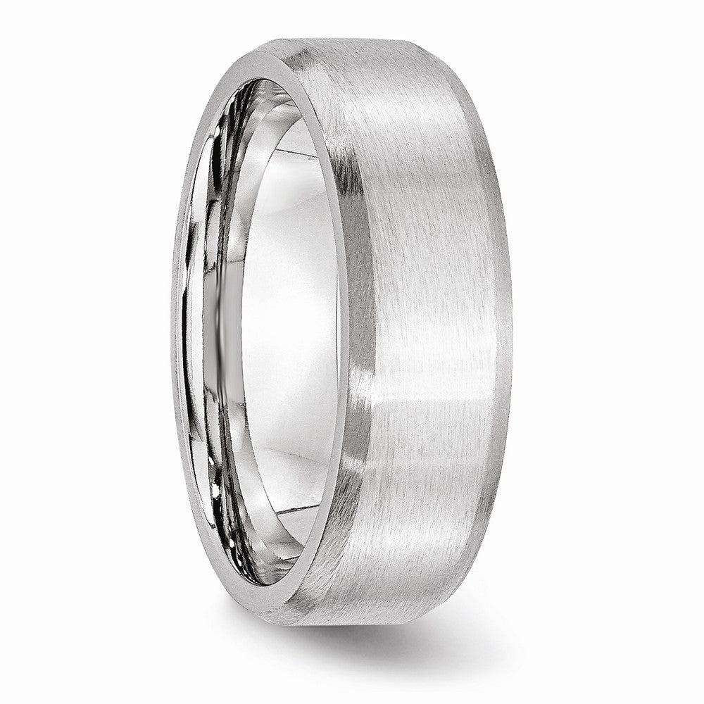Chisel Cobalt Beveled Edge Satin 7mm Wedding Band