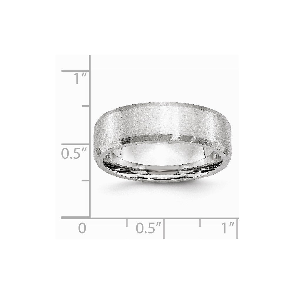 Chisel Cobalt Beveled Edge Satin 7mm Wedding Band