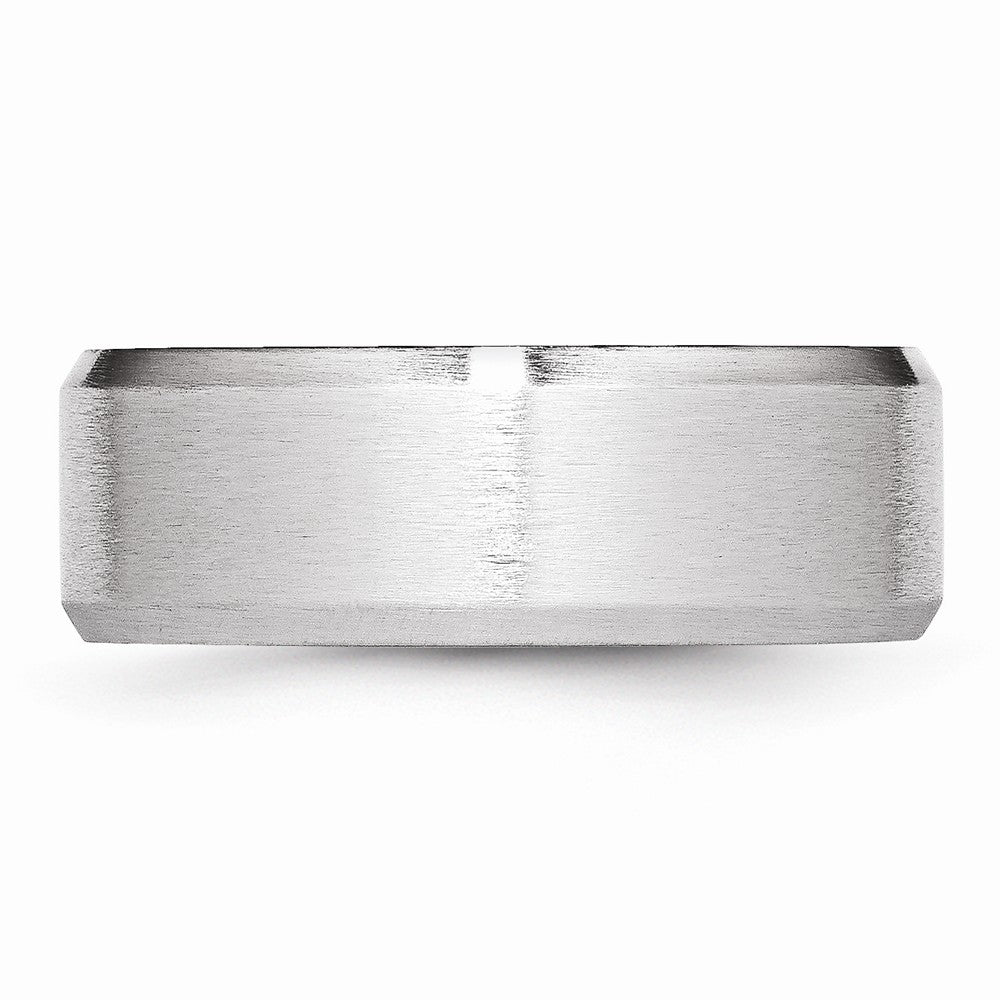 Chisel Cobalt Beveled Edge Satin 8mm Wedding Band