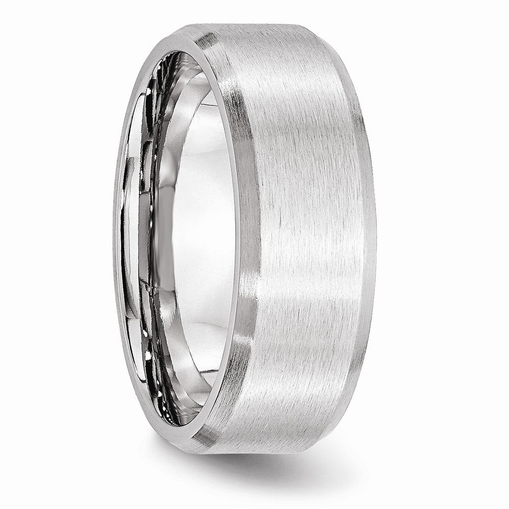 Chisel Cobalt Beveled Edge Satin 8mm Wedding Band