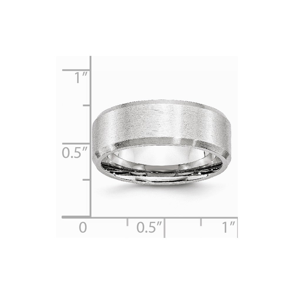 Chisel Cobalt Beveled Edge Satin 8mm Wedding Band