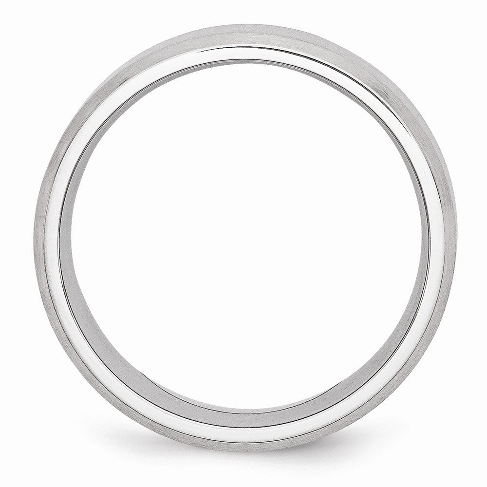 Chisel Cobalt Beveled Edge Satin 8mm Wedding Band