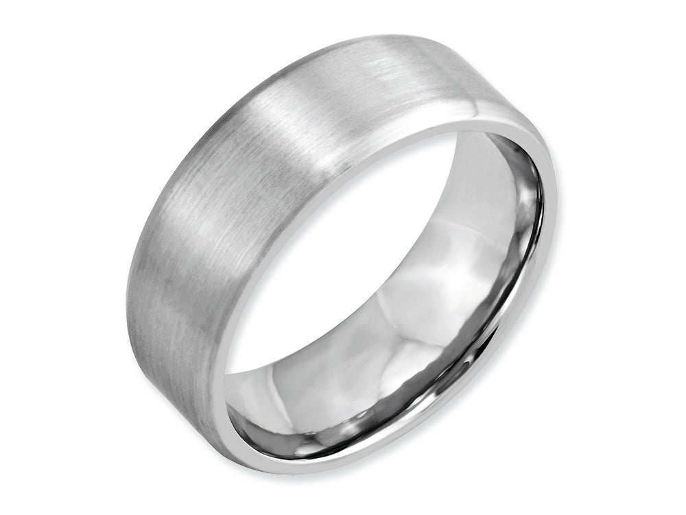 Chisel Cobalt Beveled Edge Satin 8mm Wedding Band