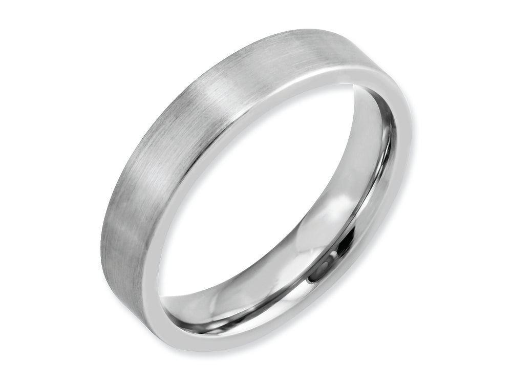 Chisel Cobalt Flat Satin 5mm Wedding Band