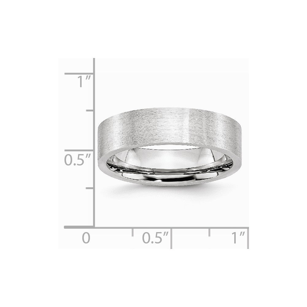 Chisel Cobalt Flat Satin 6mm Wedding Band