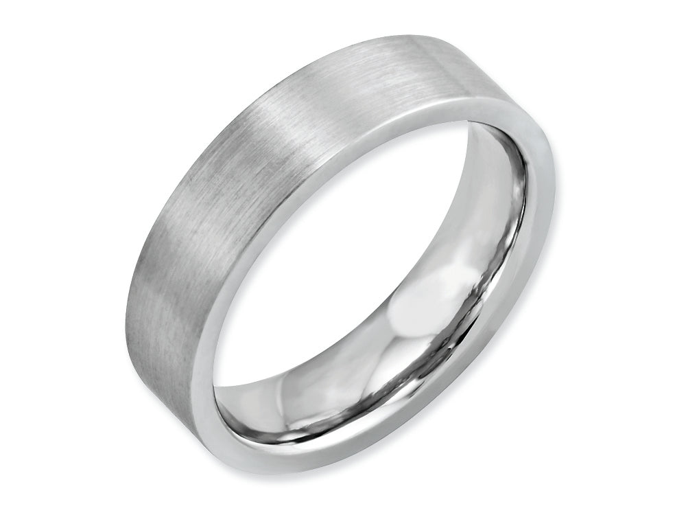 Chisel Cobalt Flat Satin 6mm Wedding Band
