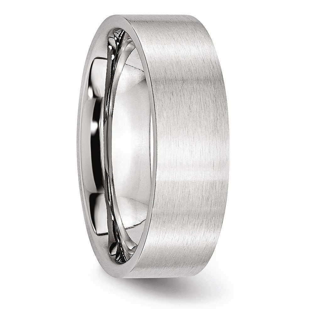 Chisel Cobalt Flat Satin 7mm Wedding Band