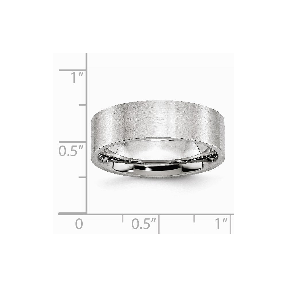 Chisel Cobalt Flat Satin 7mm Wedding Band