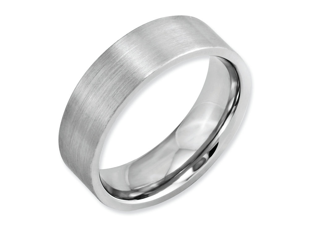 Chisel Cobalt Flat Satin 7mm Wedding Band