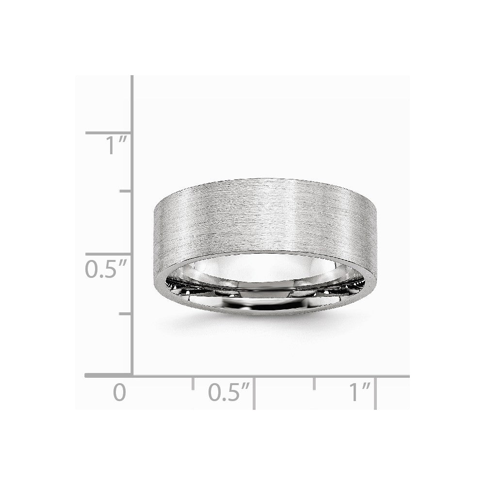 Chisel Cobalt Flat Satin 8mm Wedding Band