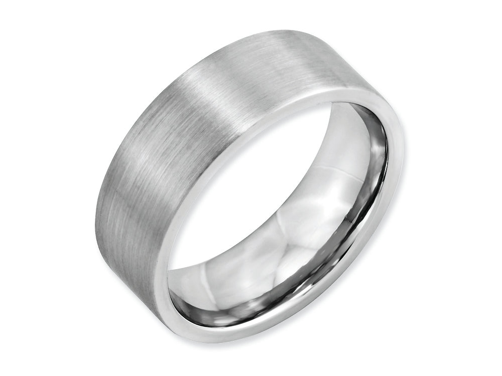 Chisel Cobalt Flat Satin 8mm Wedding Band