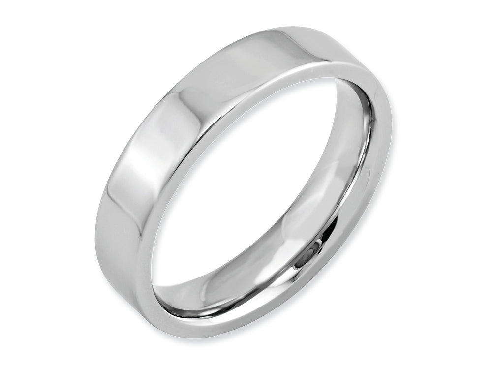 Chisel Cobalt Flat Polished 5mm Wedding Band