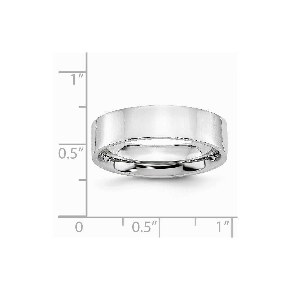 Chisel Cobalt Flat Polished 6mm Wedding Band