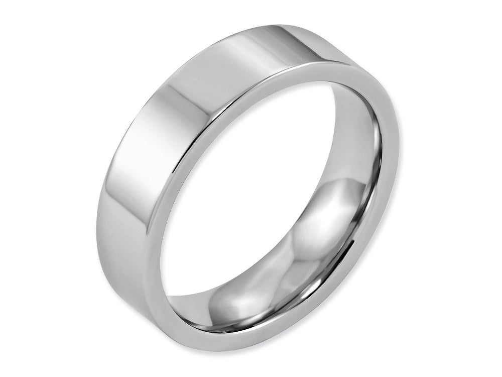 Chisel Cobalt Flat Polished 6mm Wedding Band