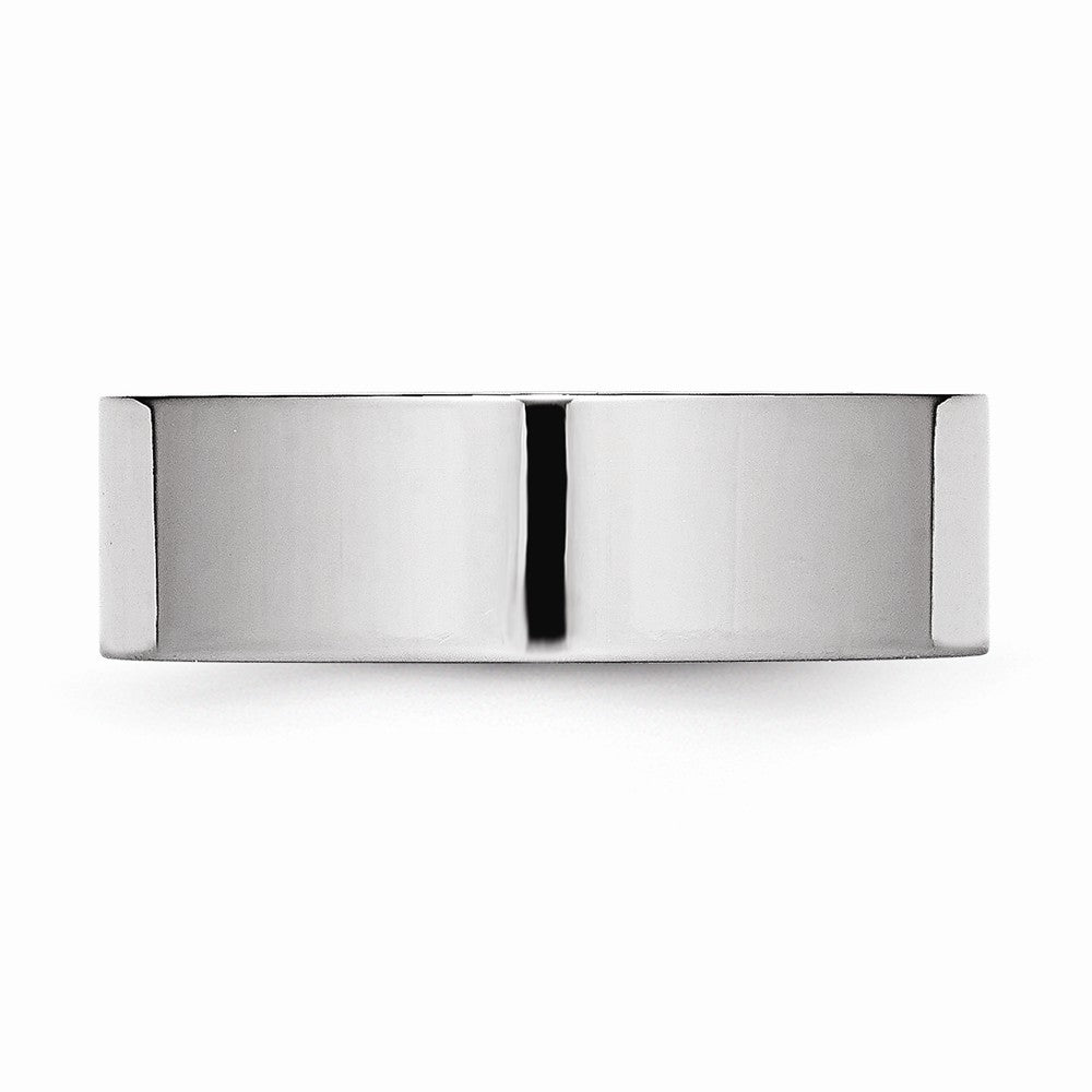 Chisel Cobalt Flat Polished 7mm Wedding Band