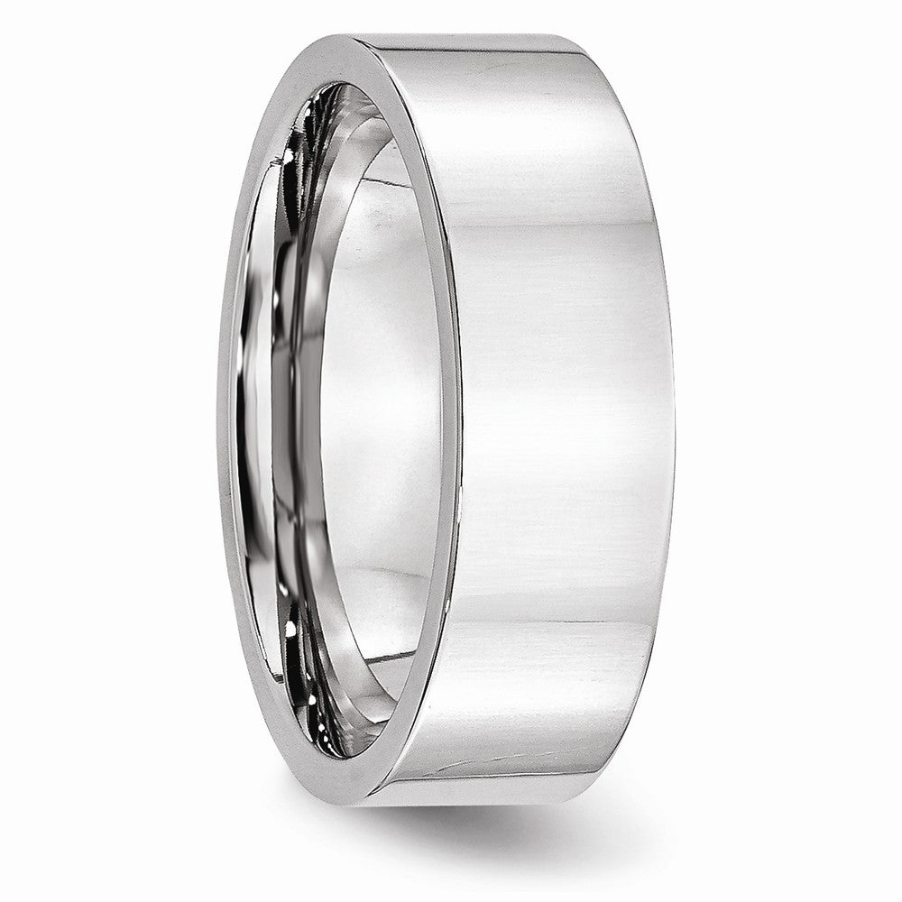 Chisel Cobalt Flat Polished 7mm Wedding Band