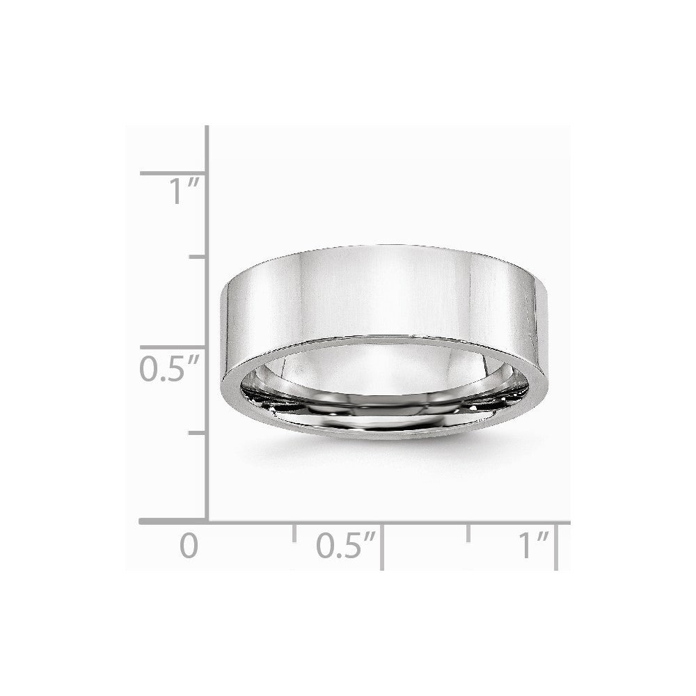 Chisel Cobalt Flat Polished 7mm Wedding Band