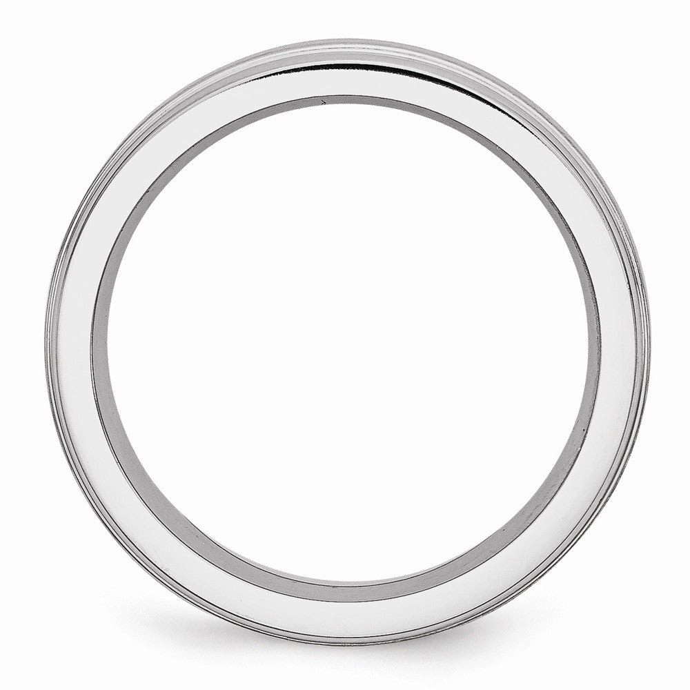 Chisel Cobalt Satin And Polished Ridged Edge 6mm Wedding Band