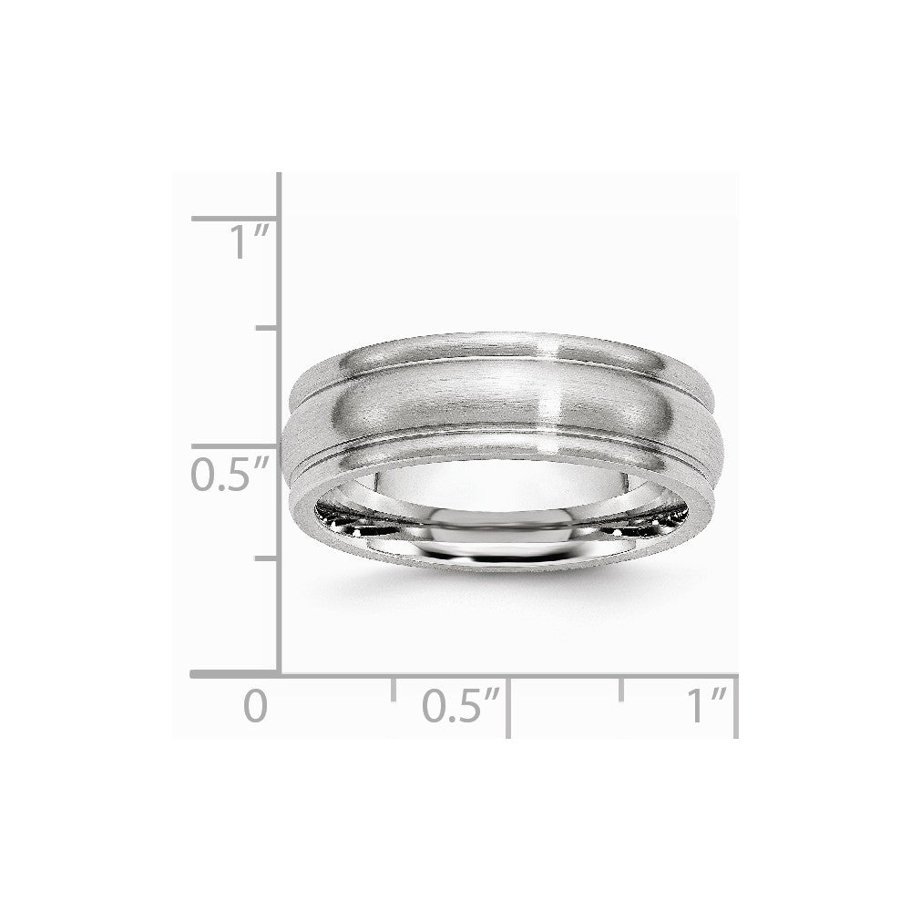 Chisel Cobalt Satin 7mm Rounded Edge Wedding Band