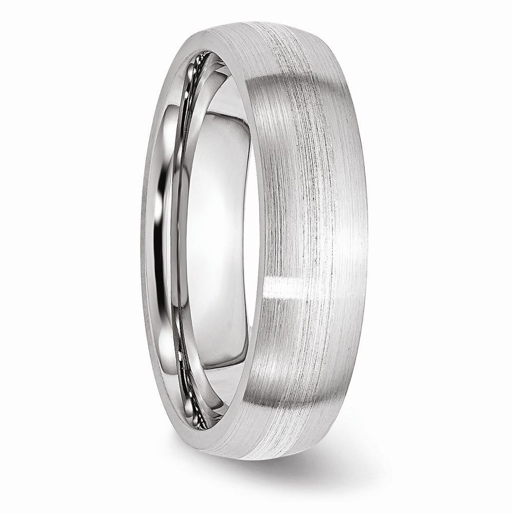 Chisel Cobalt Sterling Silver Inlay Satin 6mm Wedding Band