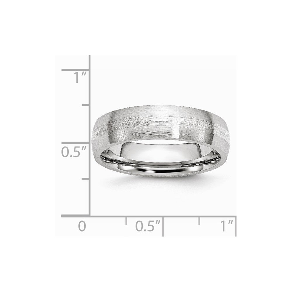 Chisel Cobalt Sterling Silver Inlay Satin 6mm Wedding Band