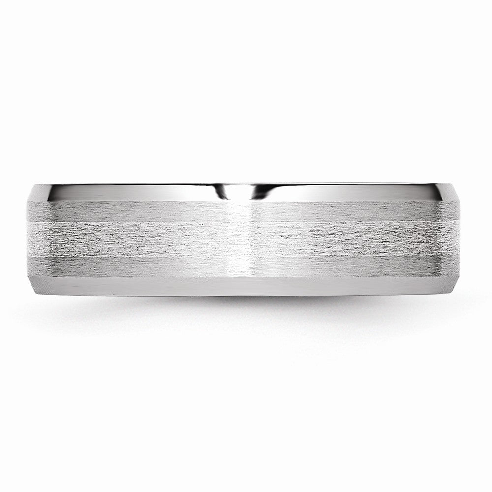 Chisel Cobalt Sterling Silver Inlay Satin/polished 6mm Beveled Edge Wedding Band